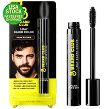 1 Day Temporary Beard Dye Dark Brown for Men Mustache Eyebrow Color 0.3oz