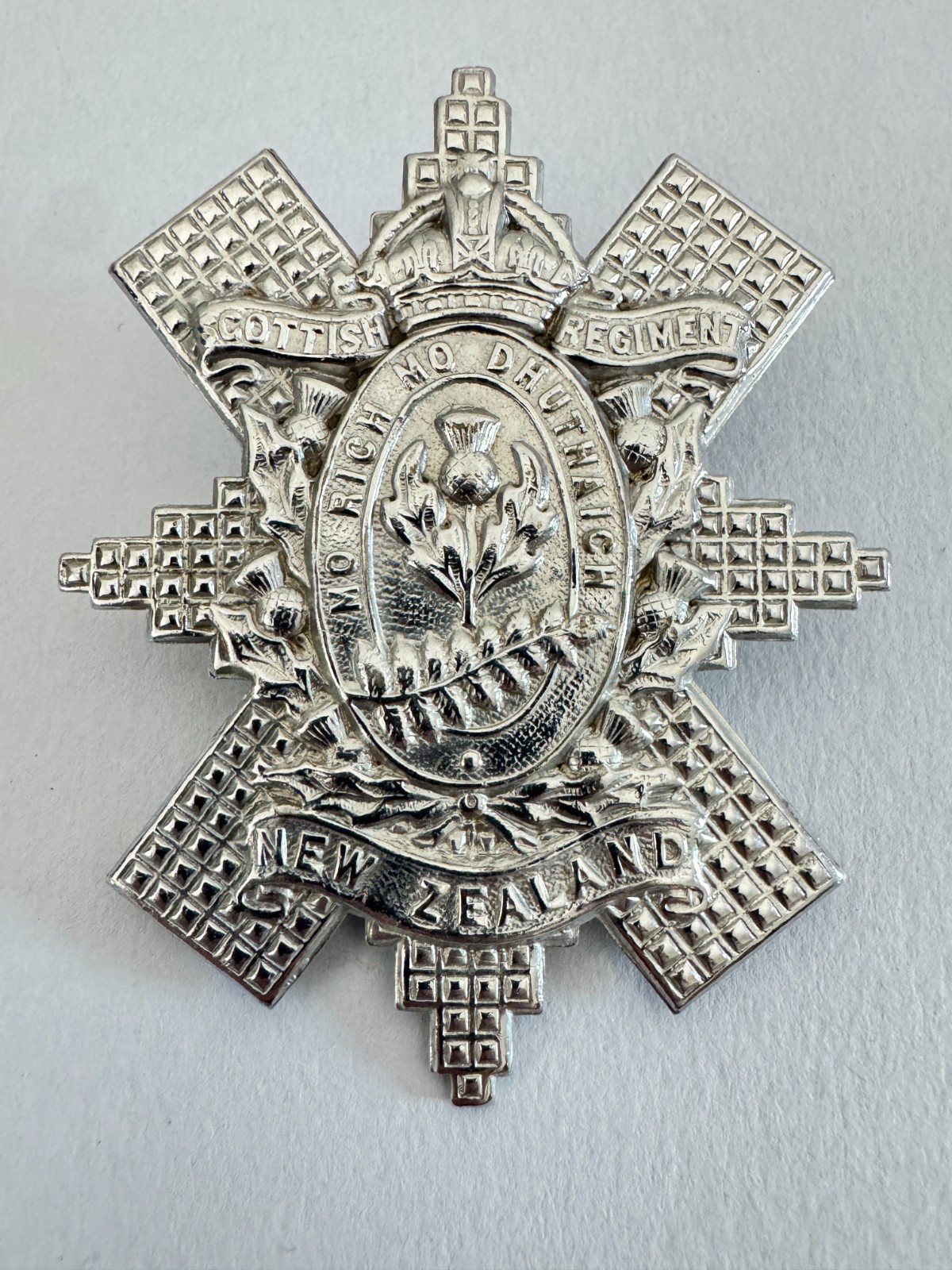 WW2 New Zealand Scottish (1st Armoured Car) Regiment Cap Badge