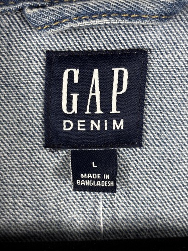 Gap Oversized Denim Jacket L Light Indigo Cinched Waist NWT Sold Out - Picture 6 of 10