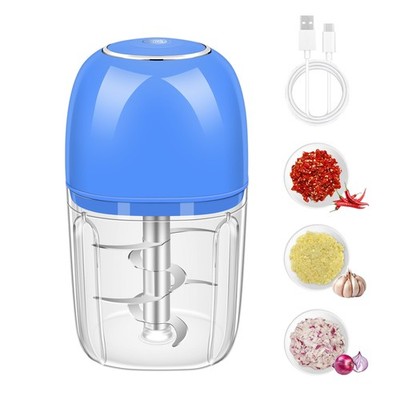 Garlic Chopper, 450ML (1.8 Cup) Blue Mini Food Processor, Mini Chopper, Small...