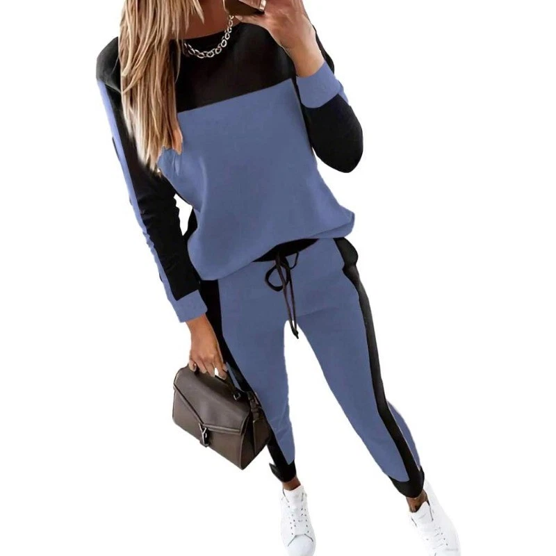 Roupas femininas 2 peças casuais manga longa moletons de viagem conjuntos de agasalhos de corrida - Imagem 3 de 4