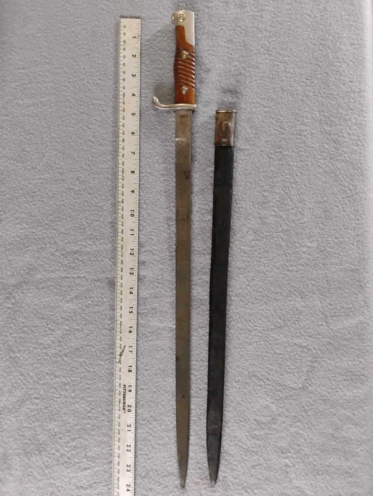 GERMAN BAYONET RARE ETCHED WWI SG98 PARADE DRESS KNIFE With SCABBARD