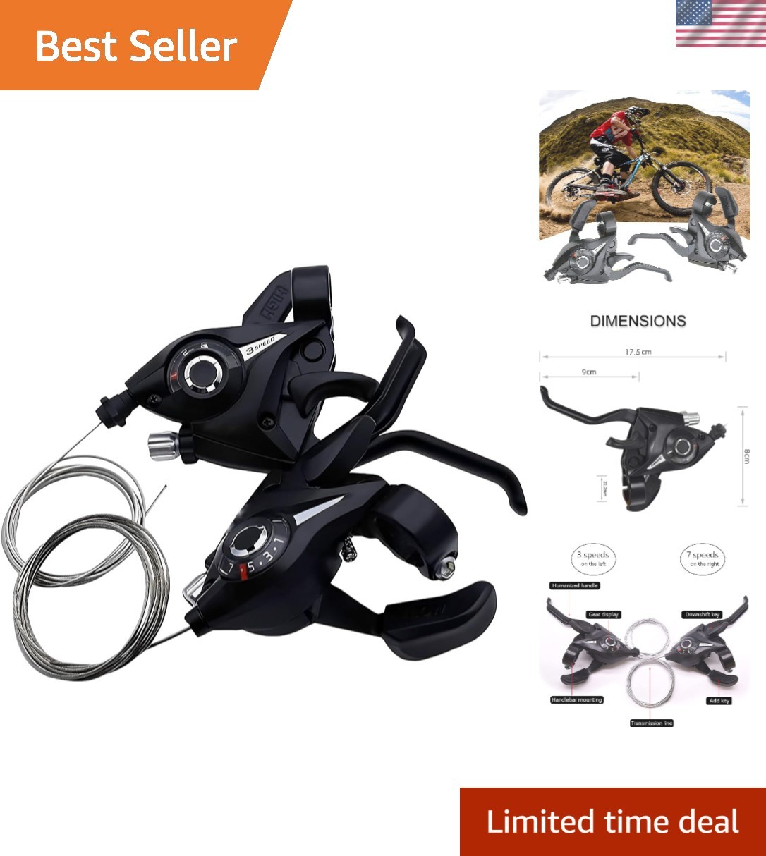 21-Speed Shifter and Brake Lever Set for Easy Gear Changes a