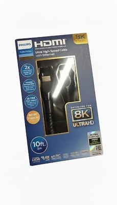 Philips 10ft Premium 8K HDMI Cable: Male-to-Male AV Cord