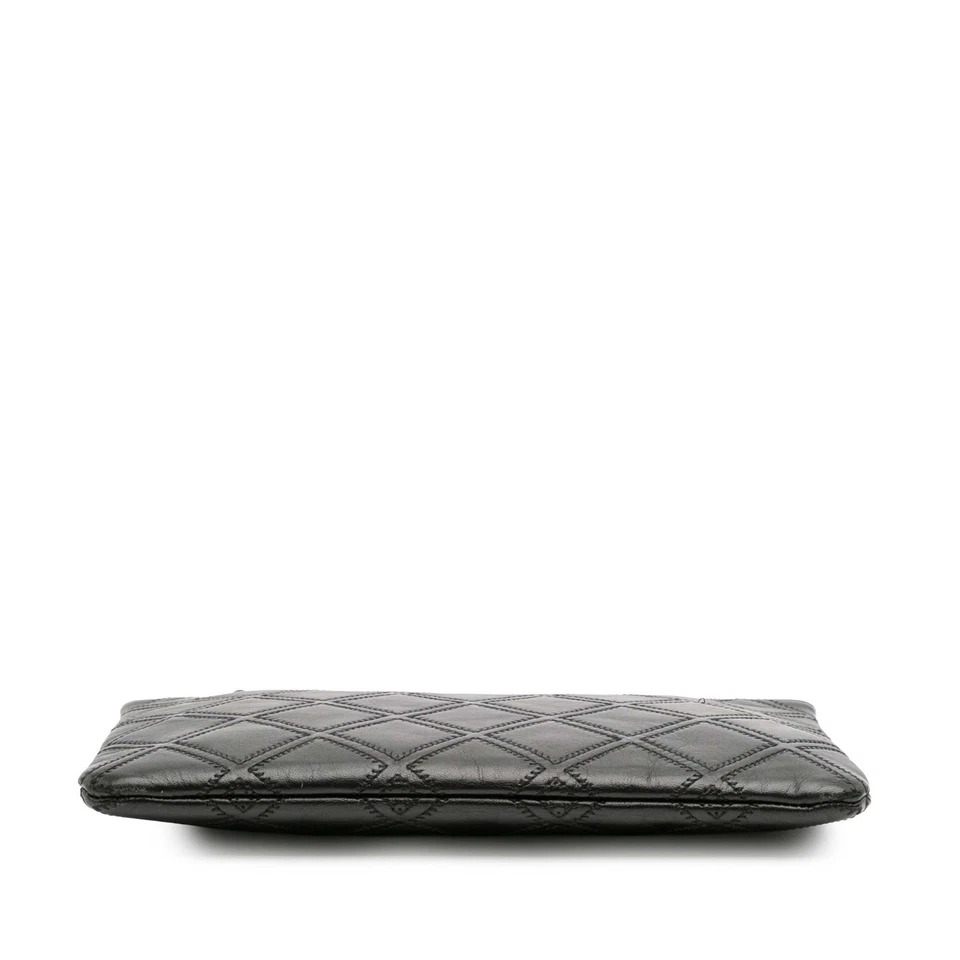 Authenticated Chanel Medium Quilted Lambskin Double Stitch Tassel O Case Clutch - Image 3 of 4