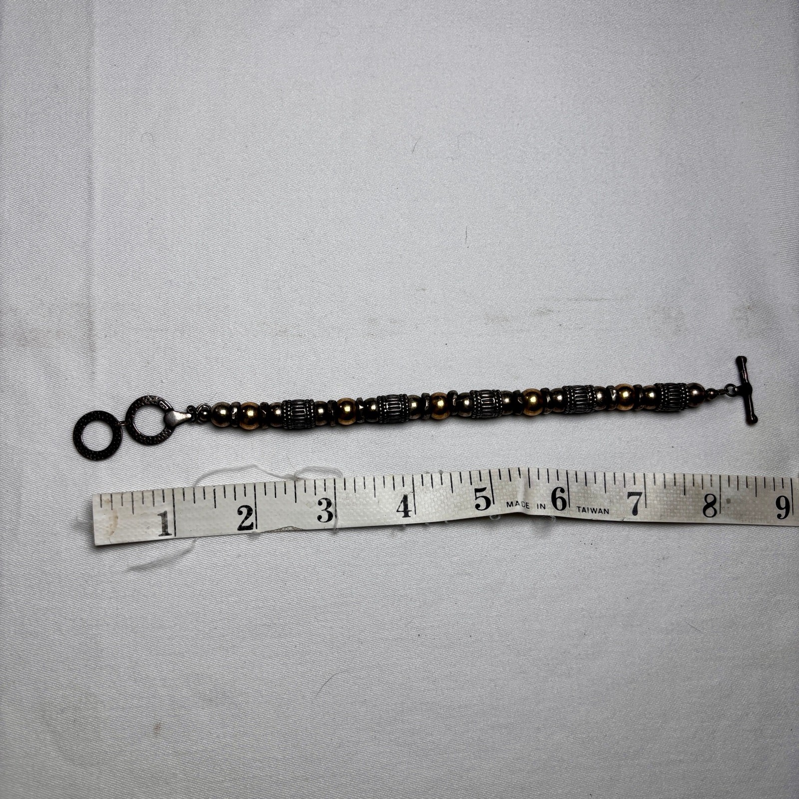 HEAVY 36g Solid Sterling Silver Beaded Bracelet 9… - image 6