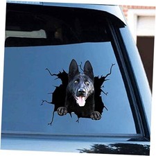 German Shepherd Car Cracking Sticker,11.8 x11.8in 3D Vinyl Waterproof Dog Auto