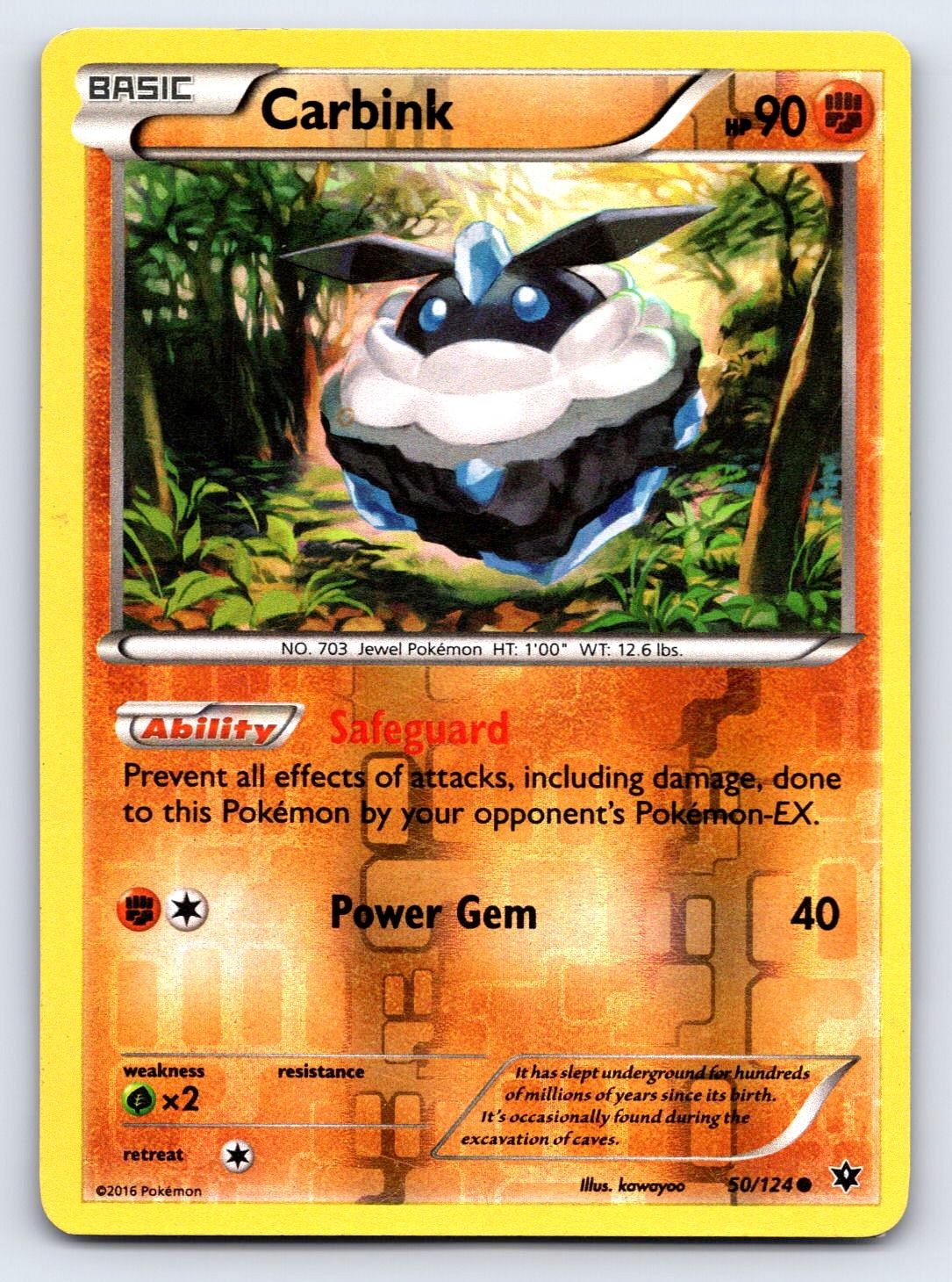 Carbink 50/124 Common Fates Collide Pokemon Reverse Holo Lightly Played