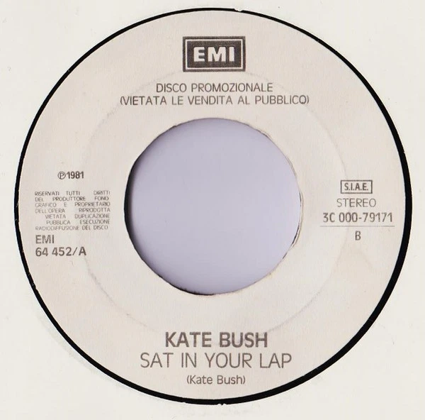 Kim Carnes / Kate Bush - Bette Davis Eyes / Sat In Your Lap (7", Promo) - Image 2 of 4