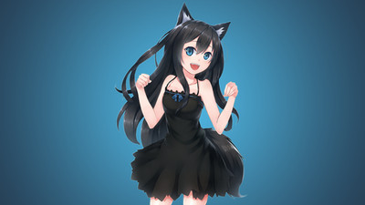 Girls Nekomimi Animal Ears Characters Cat Anime Playmat Desk Mat 24x14in