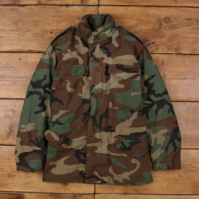 Vintage Alpha Industries Inc. Military Jacket XS 80s Field M65 Woodland Green