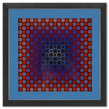 Victor Vasarely (1908-1997), "Alom (Blue/Red) de la serie Folklore Planetaire" F