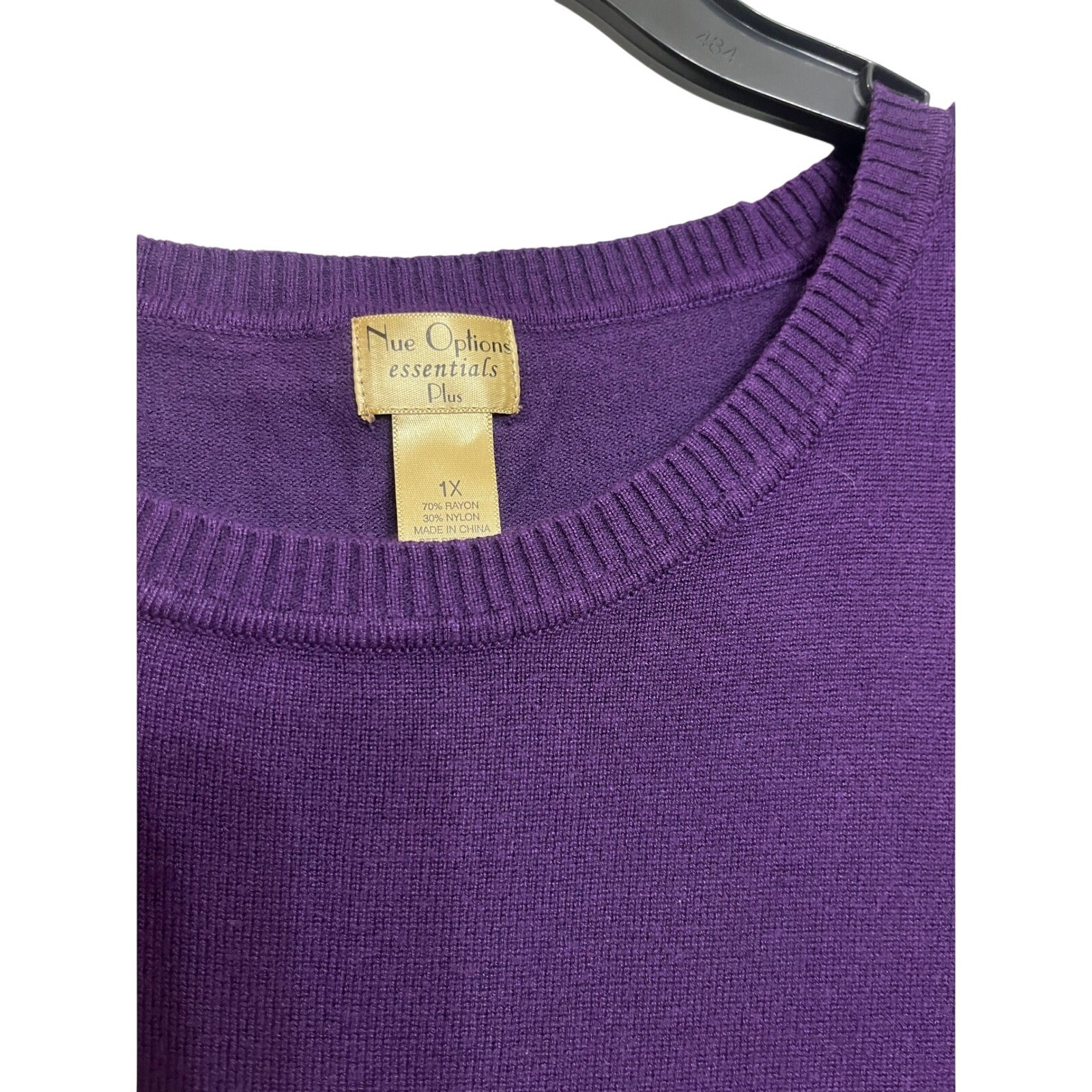 Nue Options Essentials Plus Women's Purple Knit S… - image 2
