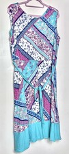 BONMARCHE White Pink Turquoise Floral Dress Size UK 20