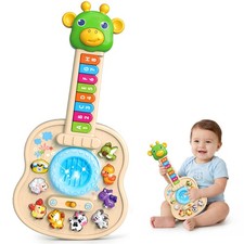 Musical Giraffe Guitar Baby Piano Toys for Toddlers 1-3 with Music & Light