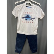 Tommy Bahama T-Shirt Kids 4 Blue/White Short Sleeve Graphic Print Casual Tee A02