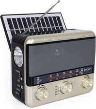 Retro Portable Radio AM FM SW Shortwave with Bluetooth Speaker, yellow 