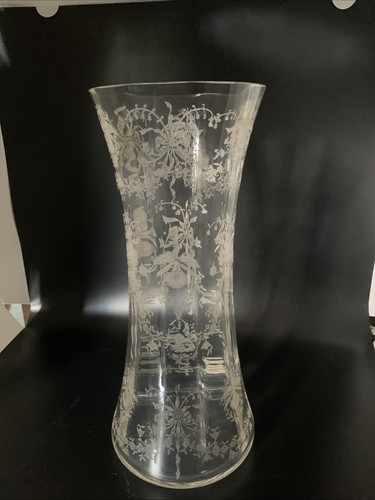 RARE Vintage HEISEY ORCHID PANELED Elegant Glass 10” Tall VASE - Picture 2 of 9