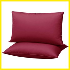 Flat Ultra Thin Bed Pillows Standard/Queen Size Pillow Set of 2 Extra Soft Do...