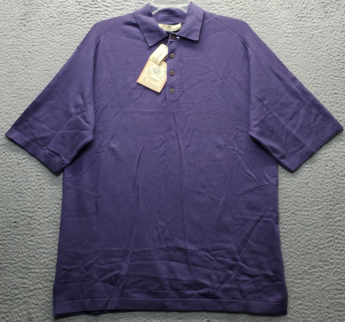 Tommy Bahama Golf Polo Shirt Mens M Purple Silk Blend Performance 