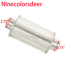 Stainless Steel Ultra Quiet Resonator 2.75 Inletoutlet Overall 13.8 Length Stainless Steel Ultra Quiet Resonator 2.75 Inletoutlet Overall 13.8 Length