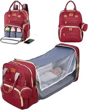 2026 Baby Diaper Bag Backpack Includes Changing Table and Mosquito Net,Large Cap