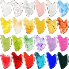 24 Pcs Gua Sha Facial Tool Resin Gua Sha Massage Tool Heart Shaped Gua Sha Stone