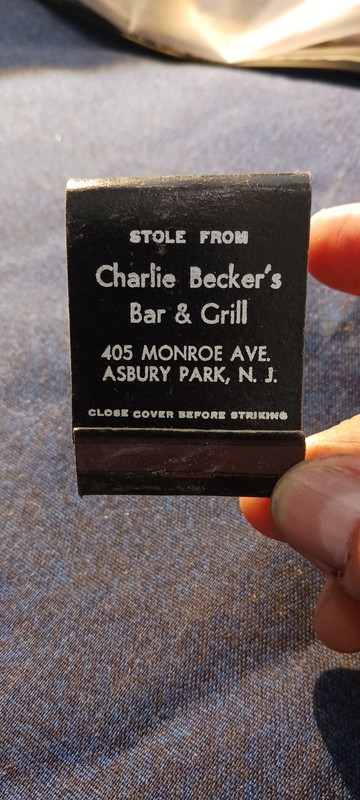 CHARLIE BECKER'S ..BAR AND GRILL...ASBURY PARK NJ.  1960S..MISSING  MATCHES