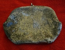 Vintage MCM Richere Evening Bag by Walborg Gold Hand Beaded Clutch Handbag Japan