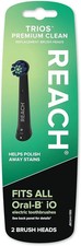 REACH Trios Premium Clean Replacement Heads Fits All Oral-B iO Toothbrushes NIB