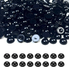 1000Pcs 8Mm Flatback Pearls for Crafts Making, Black Flat Back Pearls for Crafti