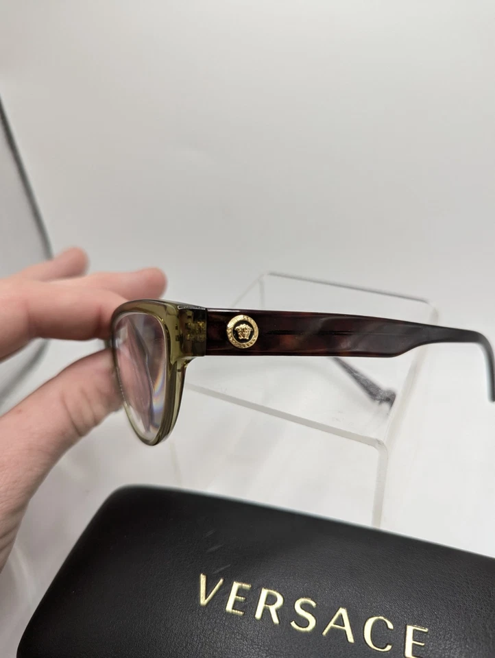 Versace MOD3267 5293 Ojo de Gato Transparente Verde Mujer Anteojos 53 17 140 Foto 3 de 4