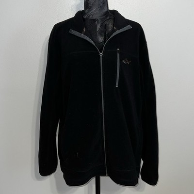Greg Norman Tasso Elba Mens Large Black Five Iron Full Zip Fleece Jacket