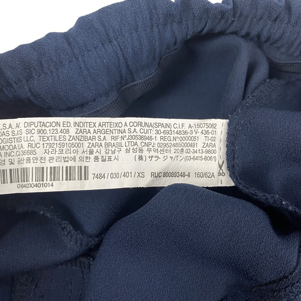 Zara Basic Navy Pull On Drawstring Pant size XS - image 6