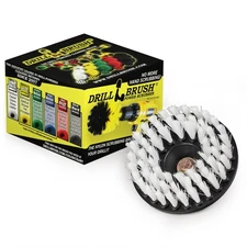 Soft White 5 inch Scrub Brush fits Electric and Air Pneumatic DA Rotary Polisher