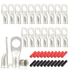 20PCS 6 AWG-3/8 Marine Grade Wire Lugs, Tinned Copper Ring Terminal Connector...