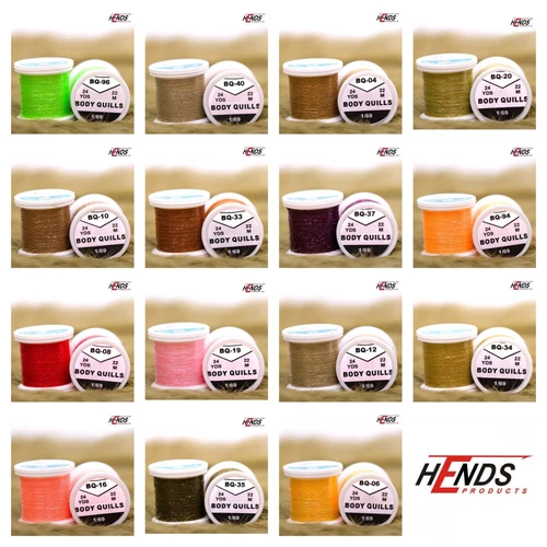 Hends SOLID COLOR BODY QUILLS FLY Fly Tying 24 Yard Spool