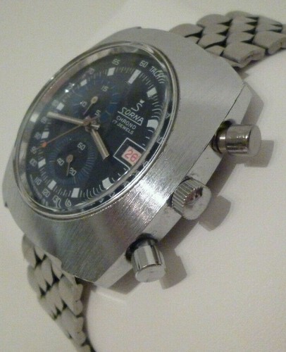 Raro: vero lusso vintage Sorna Breitling aviatore cronografo orologio svizzero - NOS! - Foto 8 di 11