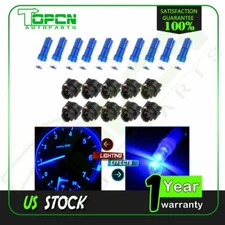 10x Ultra Blue T5 PC74 Twist Lock Wedge Instrument Panel LED Light Bulb Socket
