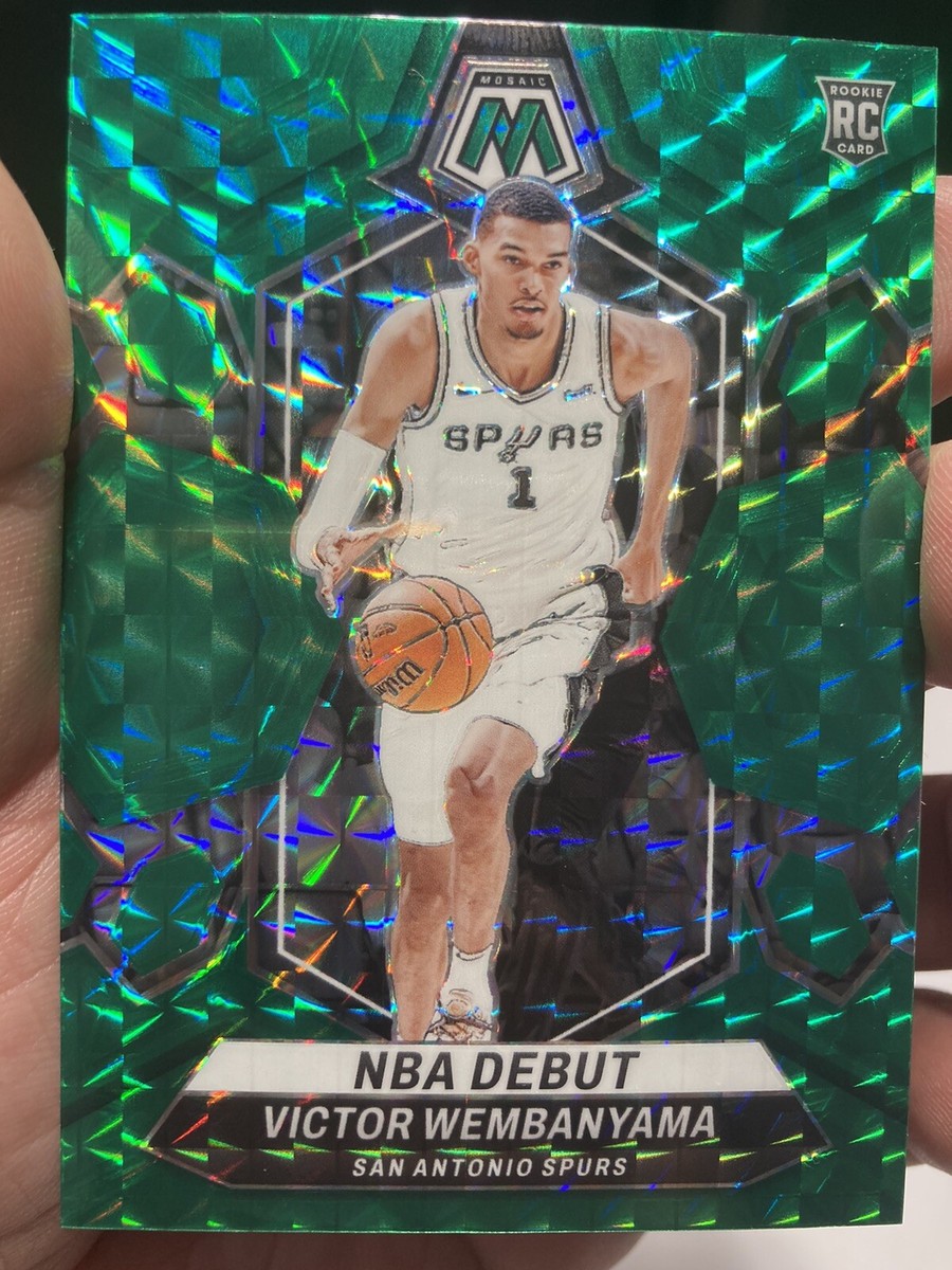 2023-24 Panini Mosaic Victor Wembanyama #257 Green Mosaic Prizm