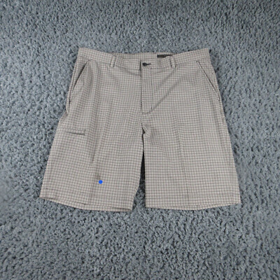 Greg Norman Shorts Mens ' 40 Beige Brown Check Plaid Bermuda 40 x 10*