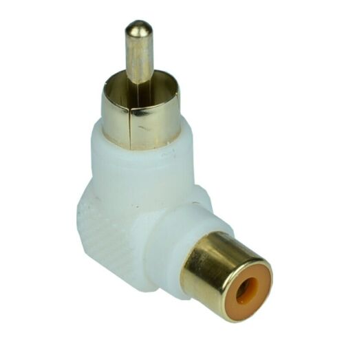 2x 90 Degree Right Angle RCA Male to Female AV Adapter Cable Connector Plug New - Bild 3 von 11