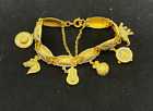 Toledo Style Spain – 7” Vintage Damascene Charm Bracelet –