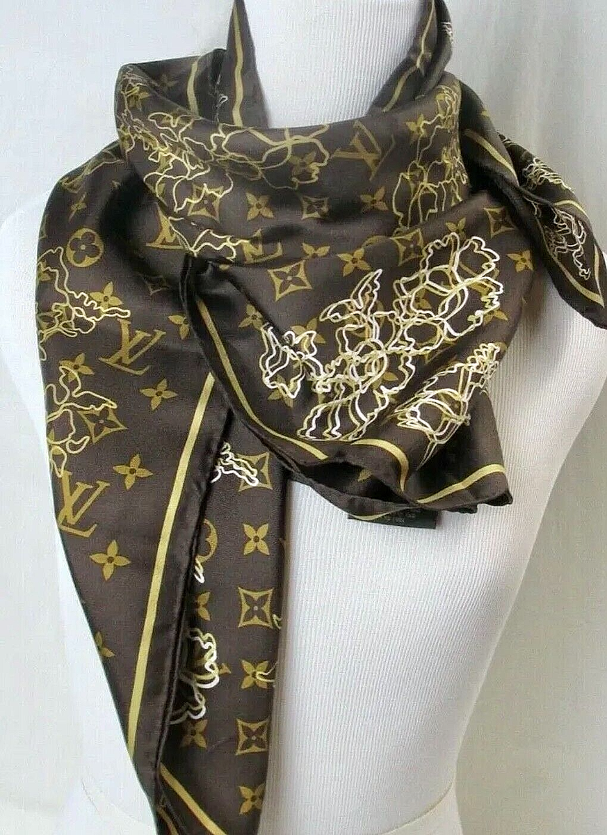 LOUIS VUITTON シルク LOUIS VUITTON Silk Monogram Pattern Scarf | eBay