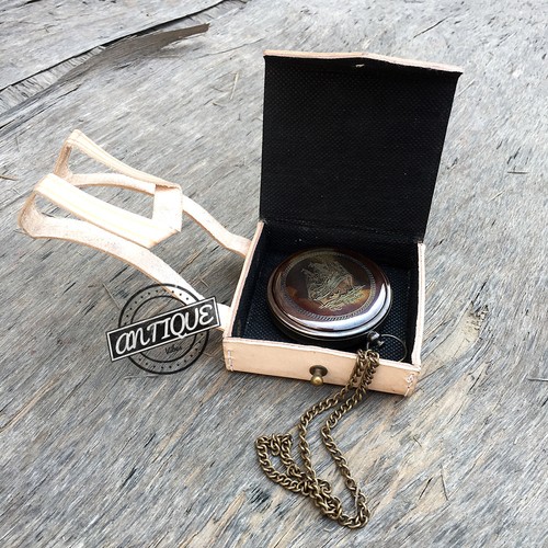 Stanley London Boussole de poche vintage en laiton pour camping