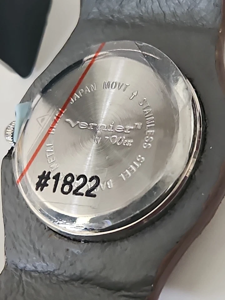 Vernier Reloj Mujer Cuero Marrón Brazalete Pulsera Plata Nuevo Western  Foto 4 de 4