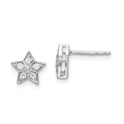 0,1 kt Lab Grown Diamant Stern Ohrringe 14 K Weißgold (VS/SI, Farbe-GH) für Mama