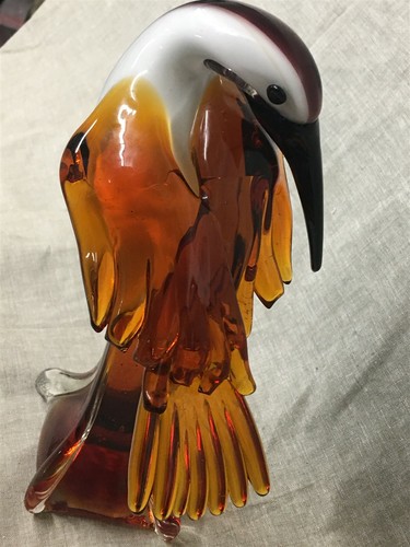 Lovely 9-1/2" Art Glass Bird Stork Water Fowl Heron - Picture 4 of 6