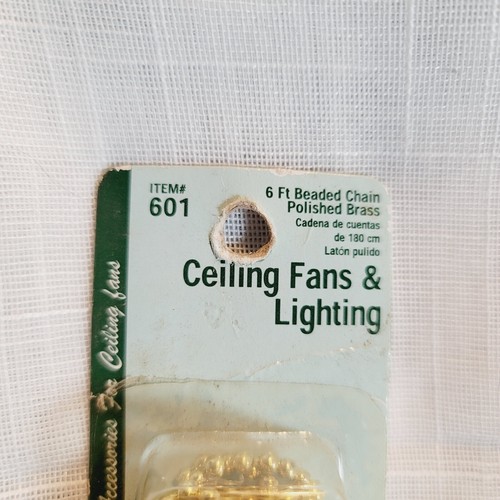 3 Pack 6Ft Ceiling Fan Pull Chain Extension Set Beaded Polished Brass Finish - Picture 3 of 5