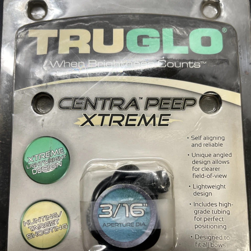 Tubo mira telescópica Truglo Centra Peep Xtreme 3/16" diámetro de apertura negro TG78Y M42A Foto 4 de 4